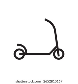  silhueta simples chute scooter. A arte da linha preta de um chute de scooter usado em projetos urbanos ou de playtime.