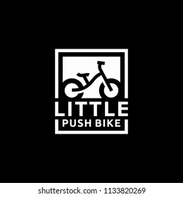 Simple Kid Push Bike Bicycle Silhouette logo design inspiration