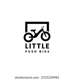 Inspiración simple del diseño del logotipo de la bicicleta del empuje del niño