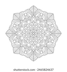 Simple Kids Mandala Coloring Book Page for kdp Book Interior. Peaceful Petals, Ability to Relax, Brain Experiences, Harmonious Haven, Peaceful Portraits, Blossoming Beauty mandala design.