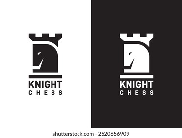 simple king horse logo. horse heads chess symbol vector design