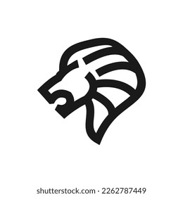 diseño vectorial del logotipo del icono de la línea del león king simple, diseño del pictograma del logotipo moderno en forma de contorno de león