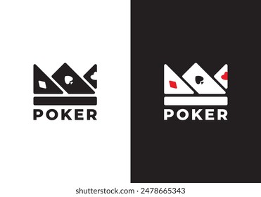 simple king poker logo design. design for club casino betting gambling symbol vector