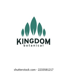 Sencilla plantilla de diseño vectorial de logotipo botánico Reino aislado en fondo blanco con estilos planos, modernos y elegantes.