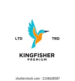 simple kingfisher line logo vector design isolated white background