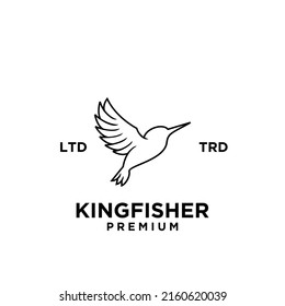 simple kingfisher line logo vector design isolated white background