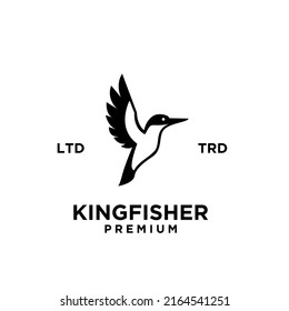 simple kingfisher line logo vector design isolated white background