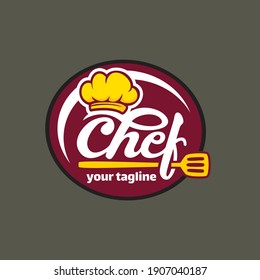 Simple Kitchen Chef Design Logo template, vector illustration 