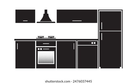simple kitchen design in black and white