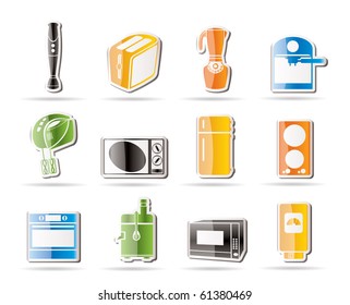 Simple Kitchen and home equipment icons - vector icon set
