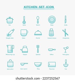 Simple Kitchen Icon  Vector Set