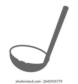 Simple kitchen ladle or soup spoon icon
