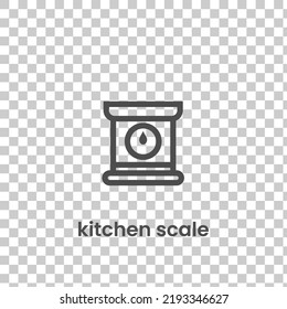 Simple Kitchen Scale Icon. Stroke Pictogram. Vector Illustration Isolated On A Transparent Background PNG. Premium Quality Symbol. Vector Sign For Mobile App And Web Sites.