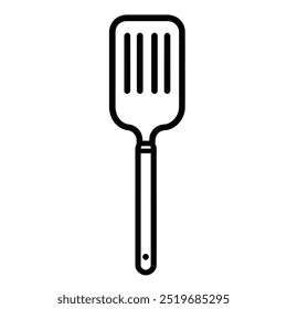 A simple kitchen spatula used for flipping and serving food.