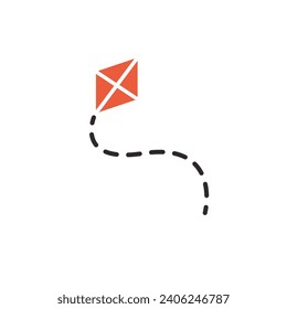 Simple kite illustration with blank background