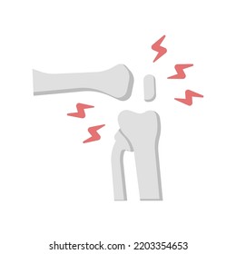 simple knee bone injury flat icon on white background