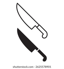 ícone de faca simples. formato vetorial minimalista. logotipos, adesivos, mercadorias e elementos de interface do usuário