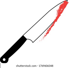 simple knife icon with red color vector design 