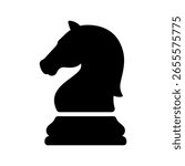 Simple knight chess icon isolated on white background.