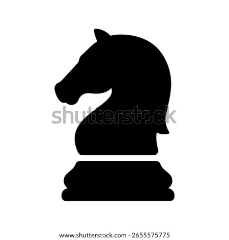 Simple knight chess icon isolated on white background.