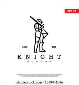 simple knight logo. geometric icon, modern template design