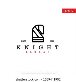 simple knight logo. geometric icon, modern template design