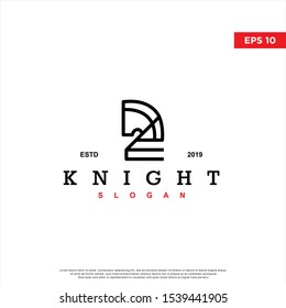 simple knight logo. geometric icon, modern template design