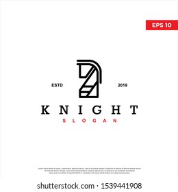 simple knight logo. geometric icon, modern template design
