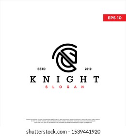 simple knight logo. geometric icon, modern template design