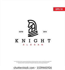 simple knight logo. geometric icon, modern template design