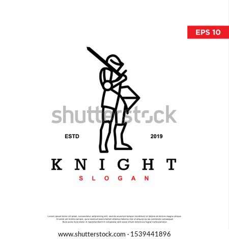 simple knight logo. geometric icon, modern template design