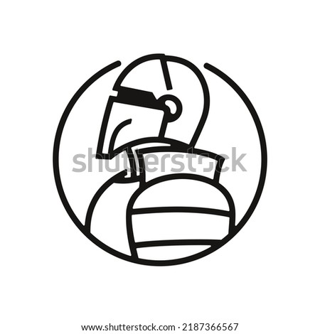 simple knight logo. geometric icon, modern template design