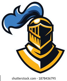 Simple knight mascot logo design.