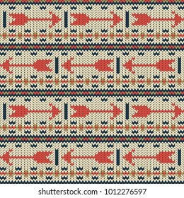 simple knitted seamless  pattern with arrows