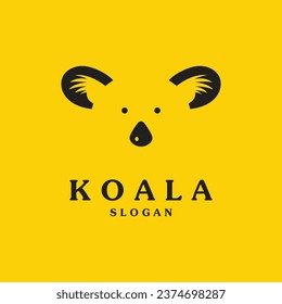 Simple Koala Design with Flat Style. Koala Logo Icon Vector Illustration.