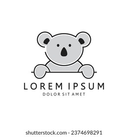 Simple Koala Design with Flat Style. Koala Logo Icon Vector Illustration.