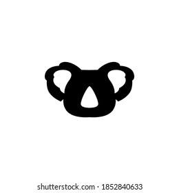 Simple koala head logo template in silhouette concept