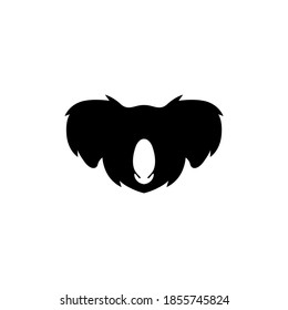 Simple koala head logo template in silhouette concept