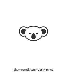 simple koala head logo vector icon illustration design 