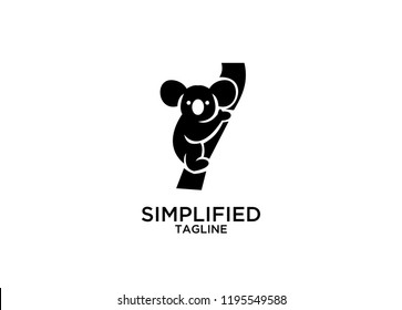 simple koala logo icon designs vector