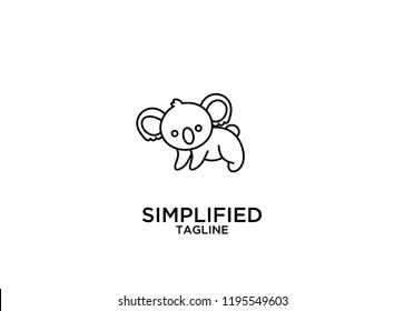 simple koala logo icon designs vector