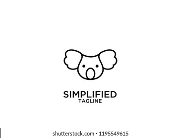 simple koala logo icon designs vector