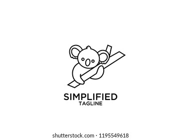 simple koala logo icon designs vector