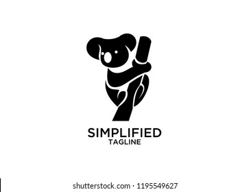 simple koala logo icon designs vector