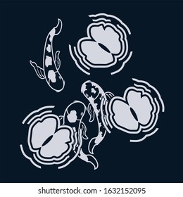 Simple Koi Fish Design Template 