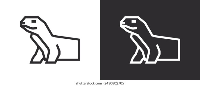 simple Komodo icon isolated vector illustration, easy to edit and change.