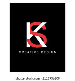 simple vector de letras KS, para diseño de logotipo libre.