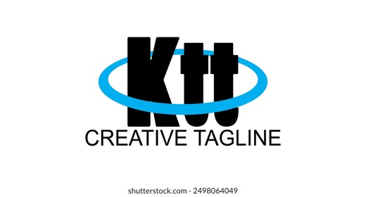 simple logo de la letra KTT, diseño libre.