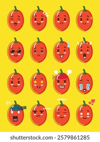 A simple Kumquat illustration for a design element or coloring book element