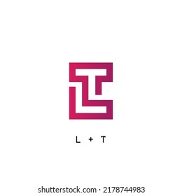 simple L and T logo illustration suitable for brand names and others